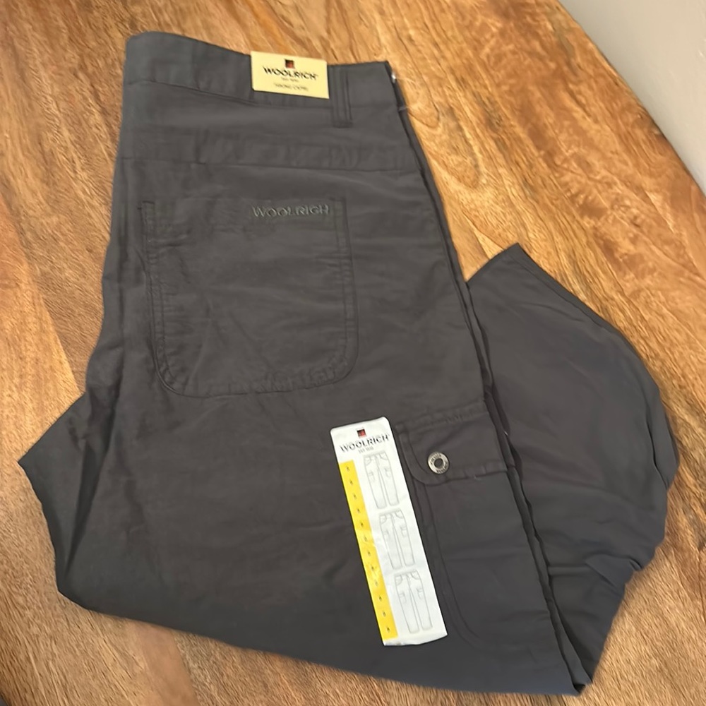 New women’s gray woolrich hiking capri pants sz 8
